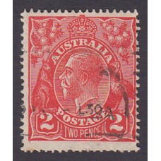 Australian    King George V    2d Red  Single Crown WMK Plate Variety 12R30